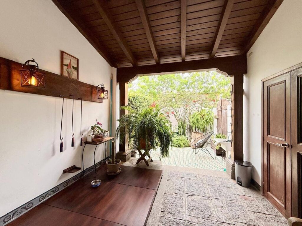 There are colonial elements within a contemporary design, seamlessly blending traditional architectural influences with modern luxury.